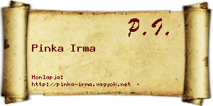 Pinka Irma névjegykártya
